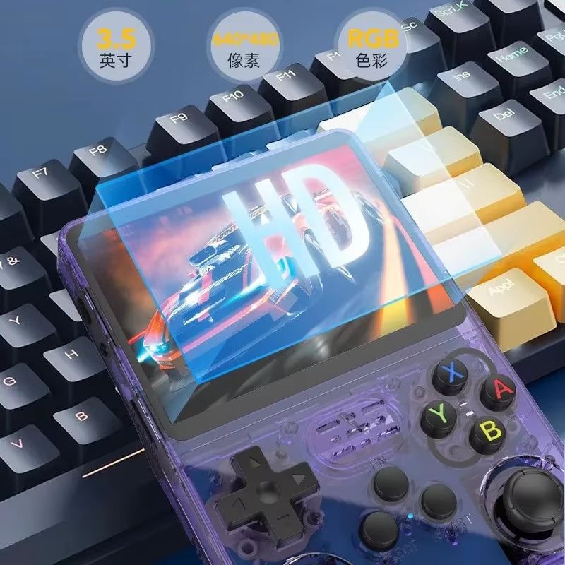 Retro R36S Handheld Video Game Console 3.5 Inch IPS Screen Portable Pocket Player with 128GB Preloaded Games Linux System