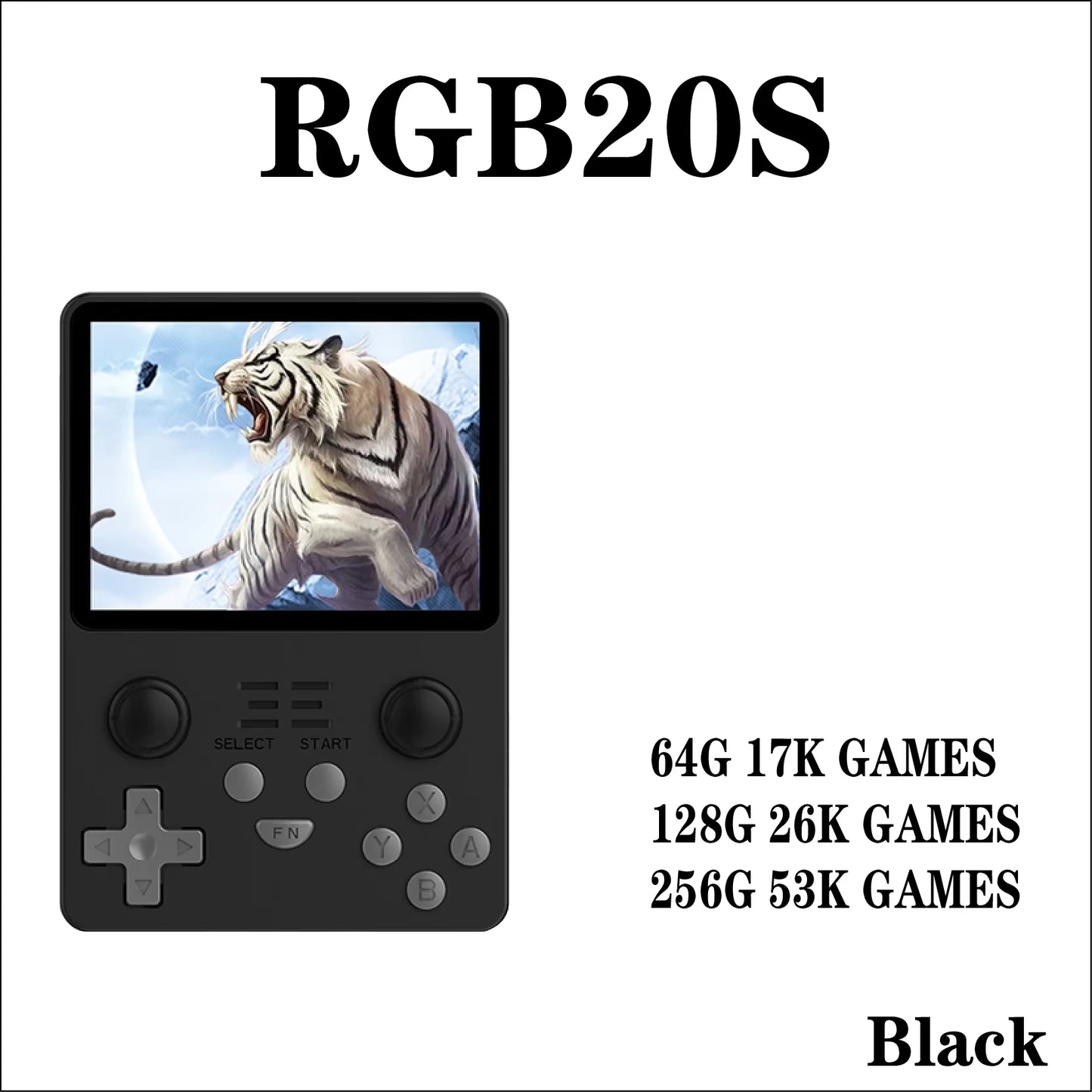 POWKIDDY RGB20S Handheld Game Console Retro Open Source System Children'S Gifts RK3326 Double Joystick Handheld Game Console