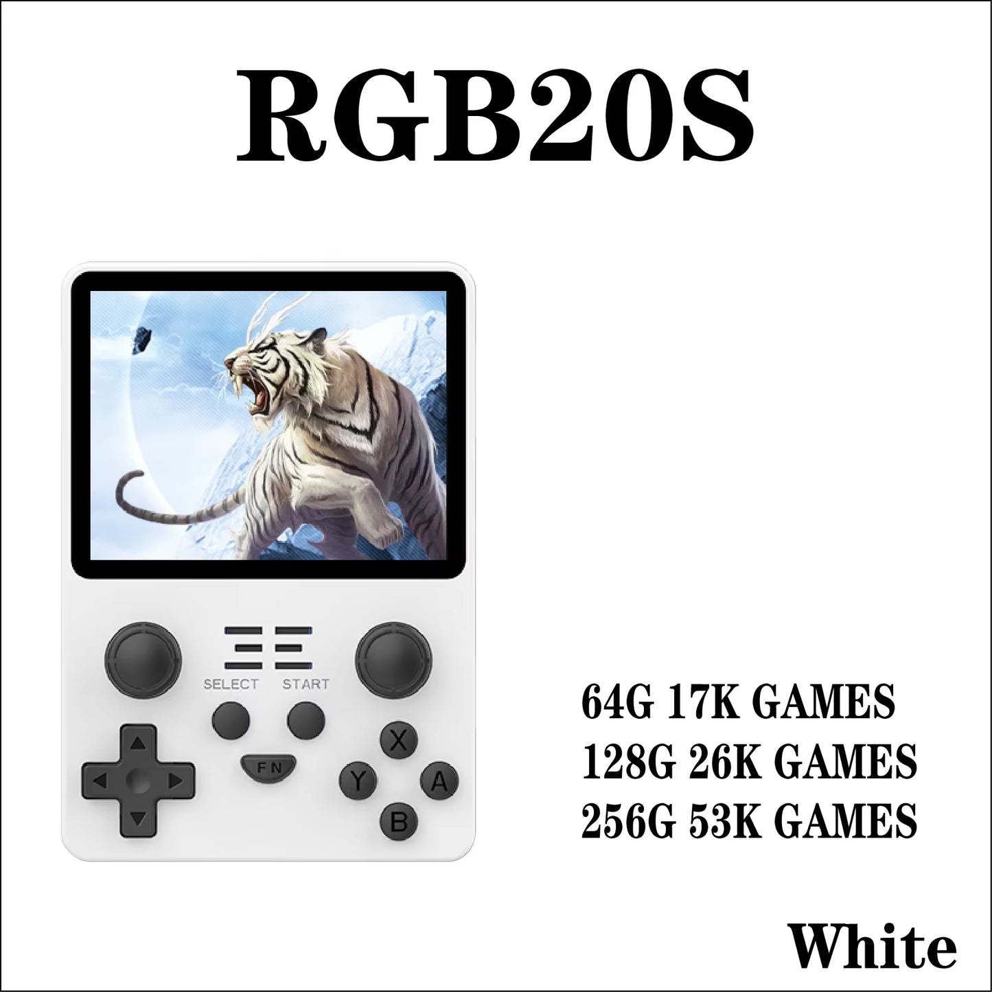 POWKIDDY RGB20S Handheld Game Console Retro Open Source System Children'S Gifts RK3326 Double Joystick Handheld Game Console