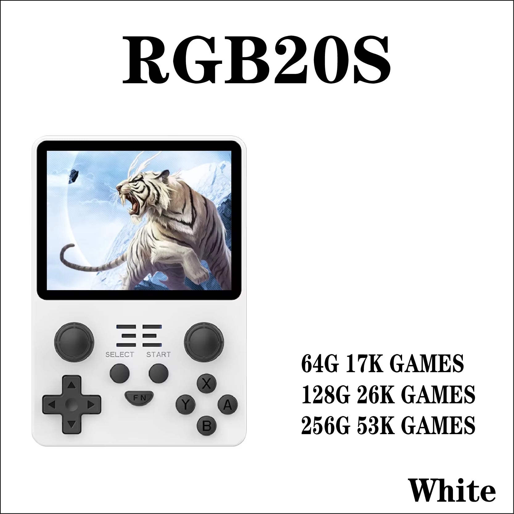 POWKIDDY RGB20S Handheld Game Console Retro Open Source System Children'S Gifts RK3326 Double Joystick Handheld Game Console