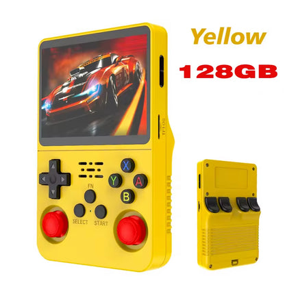 Retro R36S Handheld Video Game Console 3.5 Inch IPS Screen Portable Pocket Player with 128GB Preloaded Games Linux System