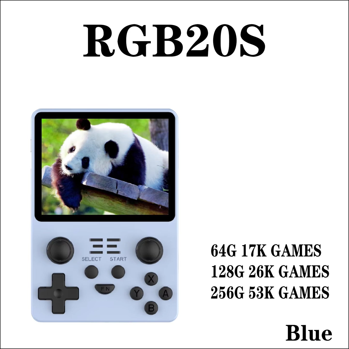 POWKIDDY RGB20S Handheld Game Console Retro Open Source System Children'S Gifts RK3326 Double Joystick Handheld Game Console